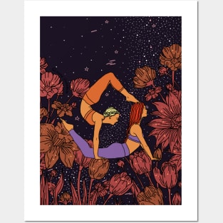 Flowers Yoga Girls Universe Posters and Art